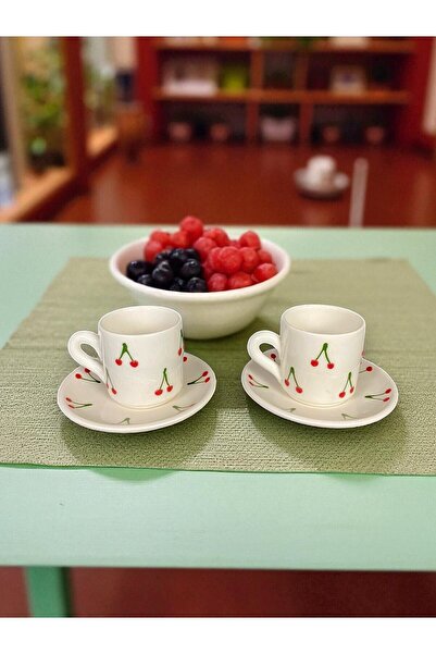 qtahya homes queen of kütahya Handmade Turkish Coffee Cup Set for 2 People