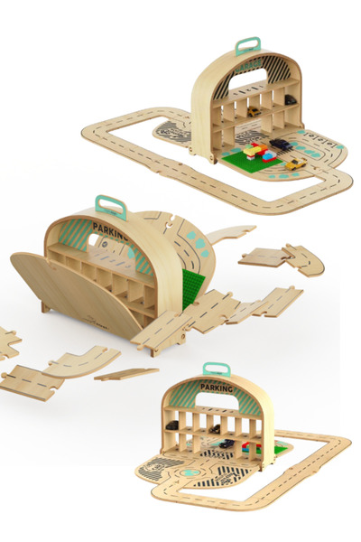 MAMATOYZ Portable Montessori Garage - Carry Park