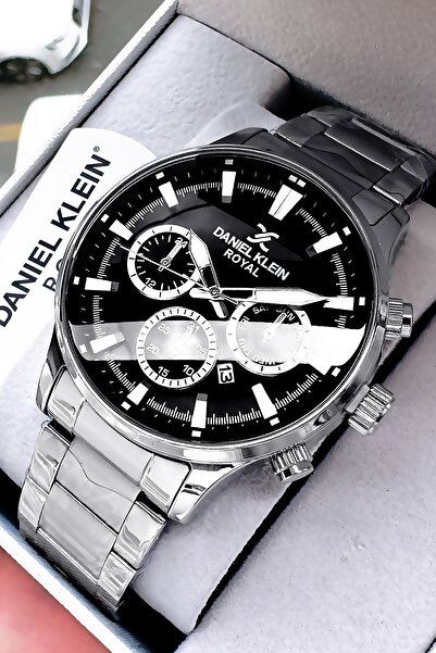 Daniel Klein Royal Original Men's Wristwatch Waterproof Silver Color Steel Band Gift Bracelet Dke2001C1