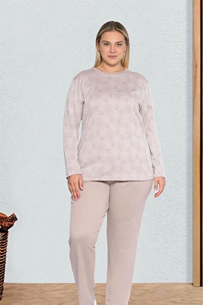 FLZ Battal Big Size Long Sleeve Winter Pajama Set Dowry B09-128