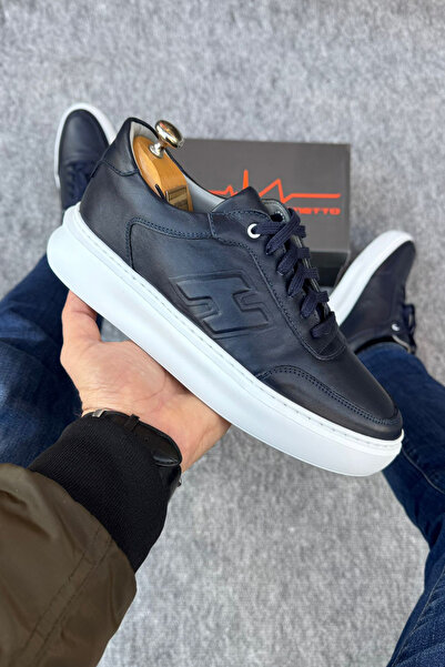 Martinetto Справжня шкіра, синій, повсякденне взуття для чоловіків з підошвою EVA