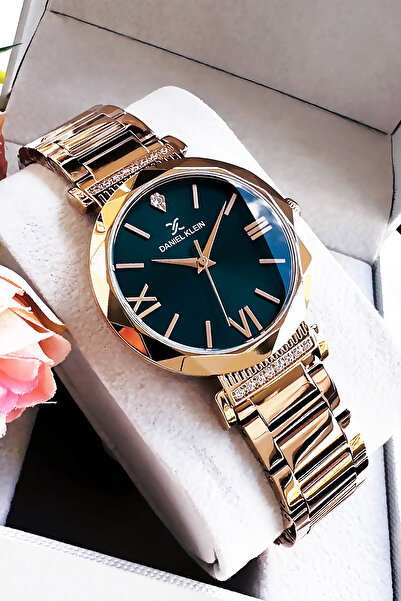 Daniel Klein Orijinal Kesme Cam Kadın Kol Saati, Su Geçirmez Rose Renk Çelik Kordon - Bileklik Hediye DKBY2048C7