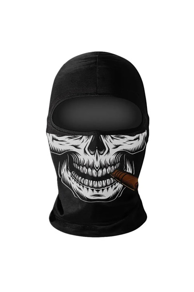 Choice قناع كامل للوجه من قطعة واحدة NK-03 مطبوع عليه أشباح سوداء مع جمجمة مط...