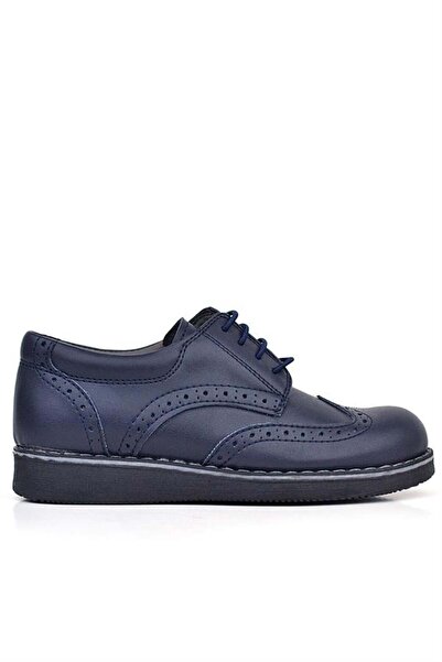 Rakerplus Navy Blue Matte Laced Boys' Classic Shoes