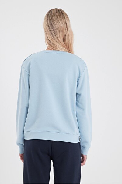 VENA Φούτερ με στάμπα στο μπούστο-Μπλε του ουρανού