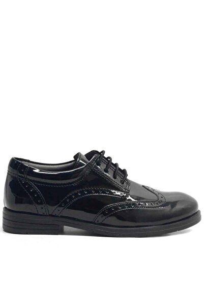 Raker Pantofi de școală clasici pentru băieți Plus Titan din piele lăcuită