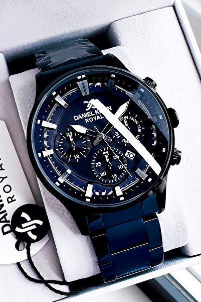 Daniel Klein Original Stainless Navy Blue Color Steel Cord Men Wristwatch Waterproof Gift Bracelet Dke2142C7