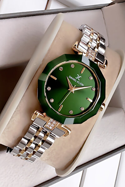 Daniel Klein ساعة يد نسائية مقاومة للماء 3 ATM ذهبية اللون - سوار من الفولاذ DKBY2021C3