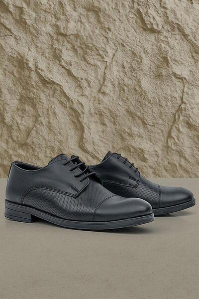 Rakerplus Black Matte Lace-Up Oxford Children's Classic Shoes