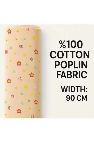 MEKİK MANİFATURA %100 PAMUK POPLİN KUMAŞ 90 CM ENİNDE DİKİŞ VE HOBİ KUMAŞI