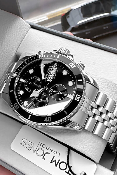 Tom Jones Erkek Kol Saati 3 Atm Su Geçirmez Gümüş Renk Çelik Kordon