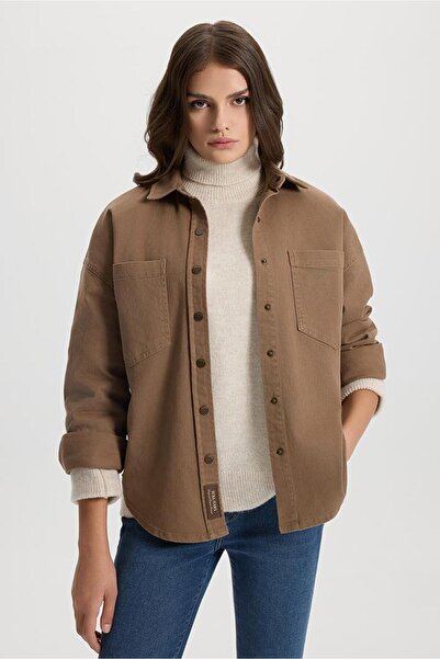 VENA Sementa Renkli Jean Gömlek Ceket-Camel