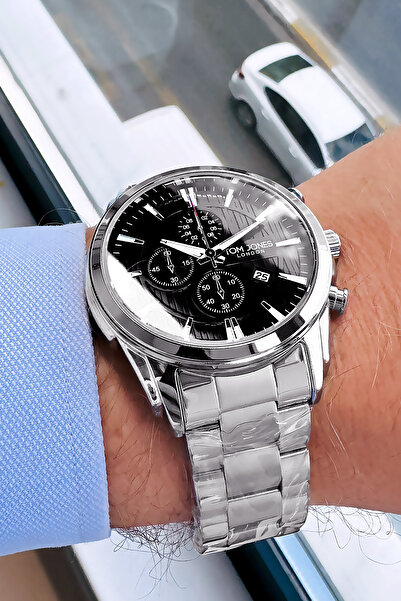 Tom Jones Erkek Kol Saati 3 Atm Su Geçirmez Gümüş Renk Çelik Kordon Bileklik Dkh2542c4*