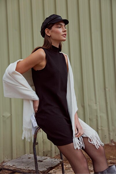 VENA Φόρεμα Mira Half Fisherman Interlock-Μαύρο