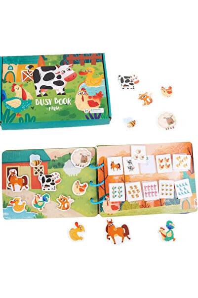 OEM Carte educativă cu autocolante, Busy Book, machetă de fermă, legume, fruc...