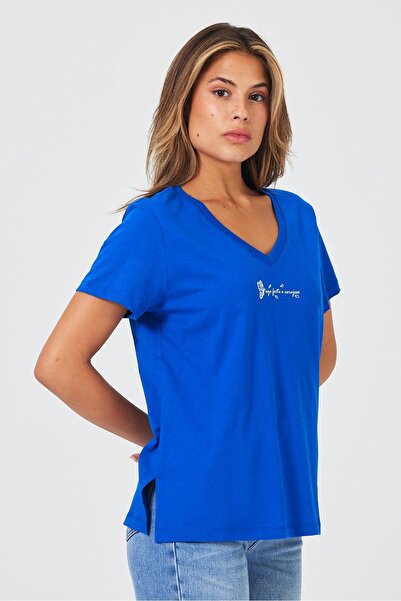 VENA Μπλουζάκι Seja Forte-Σαφείρι