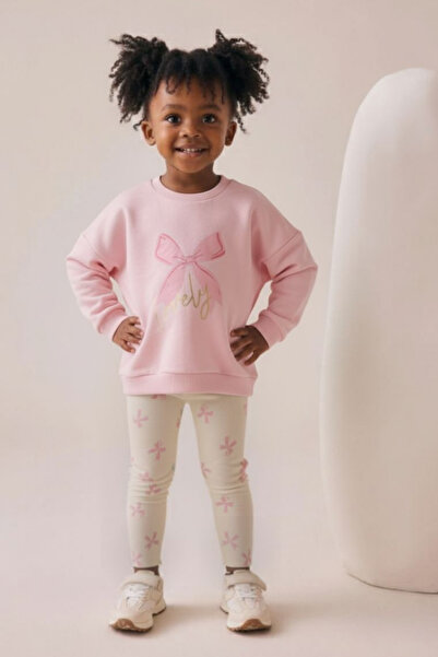 Minipodyum Κοριτσίστικο Lovely εμπριμέ καλσόν διπλό σετ