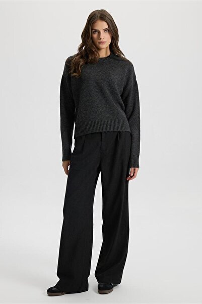 VENA Anita Bisiklet Yaka Triko Kazak-Antrasit