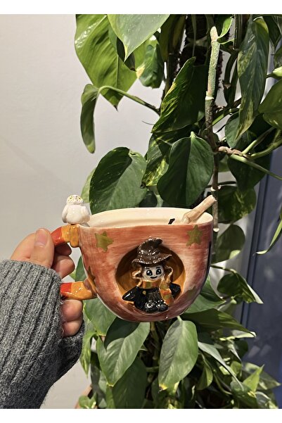 visera New Ceramic Mug from the Harry Potter Series (with Hermione Figure) + Spoon in the Shape of a Broomstick as a Gift