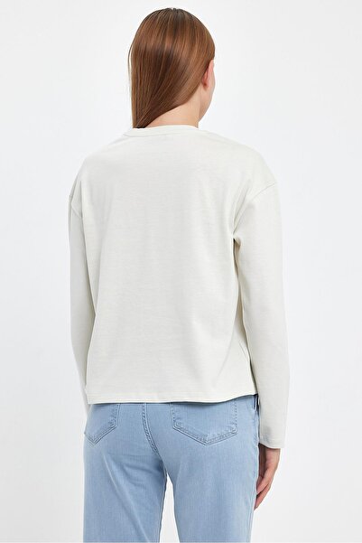 VENA Ashley Crew Neck Long Sleeve T-Shirt-Silver Grey