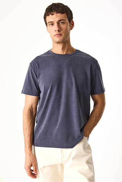 VENA Μπλουζάκι Ken Crew Neck Regular Fit με μαλακή υφή (CUPRO)-Indigo