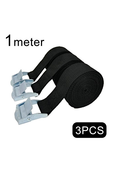 Choice 1MBlack 3Pcs 3/4 Pces 1M Buckle Tie-Down Belt Cargo Straps For Car Motorcycle Bike With Metal Buckle