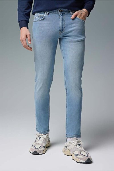 VENA Edward Med Blue Slim Straight Jean Παντελόνι - Med Blue