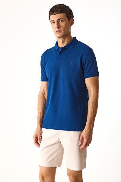 VENA Мартін Слім Фіт Поло з коміром Піке Футболка-Синій