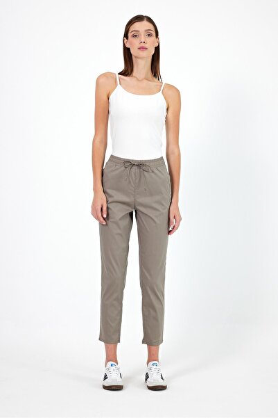 VENA Alian Beli Lastikli Gabardin Pantolon-Haki