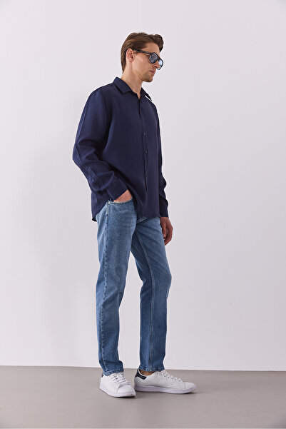 VENA Nicolas М'яка тканина Regular Fit Сорочка (CUPRO) - СИНІЙ