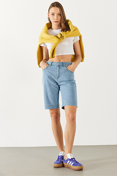 VENA Gabriel Med Blue Regular Fit Jean Şort - MED BLUE