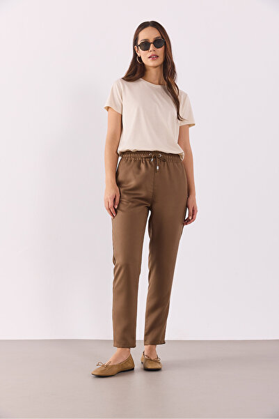 VENA Pantaloni de plajă cu talie elastică Alian (TENCEL)(TM) - CACAO