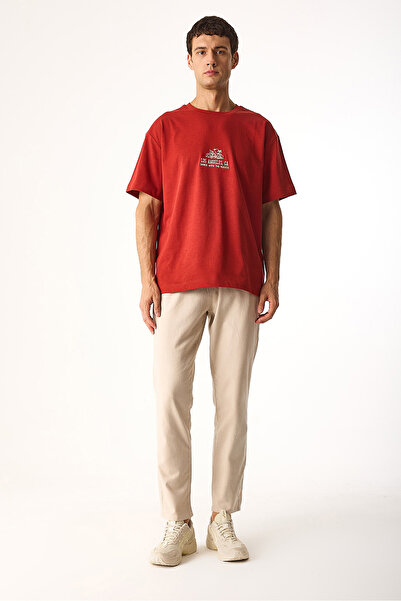 VENA Alfred Beli Elasticated Linen Trousers-Beige