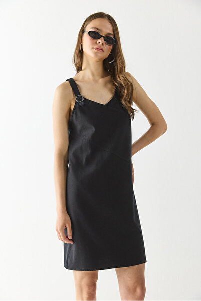 VENA Angelica Regular Fit Linen Dress - Black