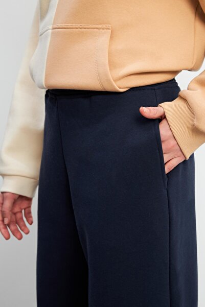 VENA Elastic Waist Oversize Jogging Pants-Navy Blue