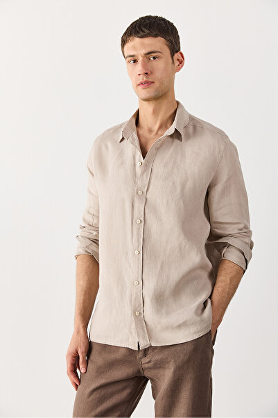 VENA Cămașă de in Nicolas Regular Fit - NATURAL