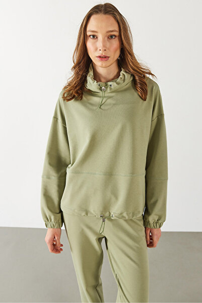 VENA Kadın Norah Yakası Detaylı Regular Fit Sweatshirt - Ada Çayı
