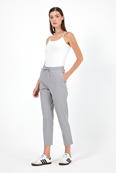 VENA Pantaloni din gabardină de vară cu dungi Alian Beli cu talie elastică - dungi albastre