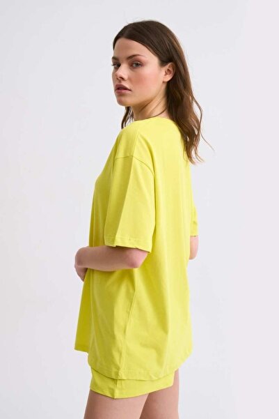 THERECOLOR Organic Short Sleeve Women's T-Shirt Regular Fit Yellow