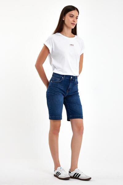 VENA Pantaloni scurți Gabriel Dark Blue Regular Fit Jean - Albastru închis