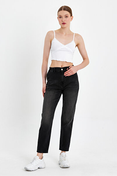 VENA Norah Black Elastic Waist Jeans (Tencel)(Tm) - Black