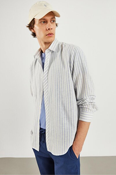 VENA Cămașă Oxford cu dungi Steven Regular Fit - Dungi albastre