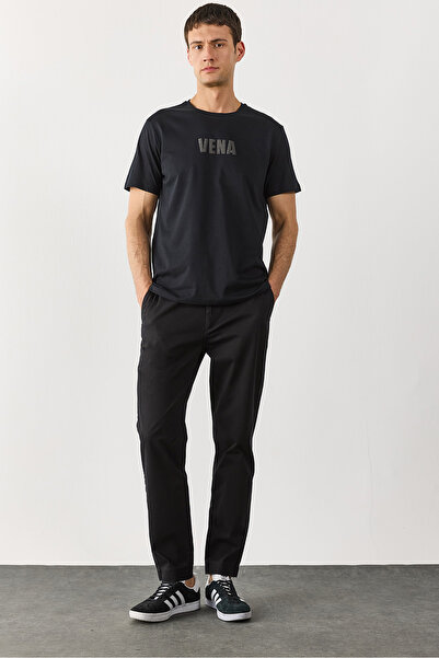 VENA Чоловічі штани з еластичного габардину - чорні