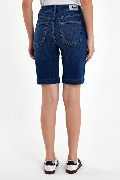 VENA Gabriel Dark Blue Regular Fit Jean Şort-Dark Blue