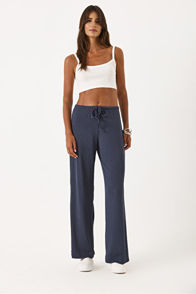 VENA Kadın Beli Lastikli Geniş Paça Dökümlü Pantolon - ANTRASİT