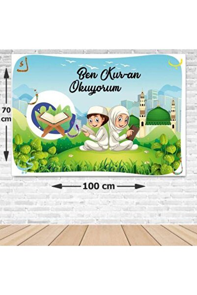 Parti Dükkanım Ramazan Kuran Okuyorum Afişi Fotosuz 70*100 cm