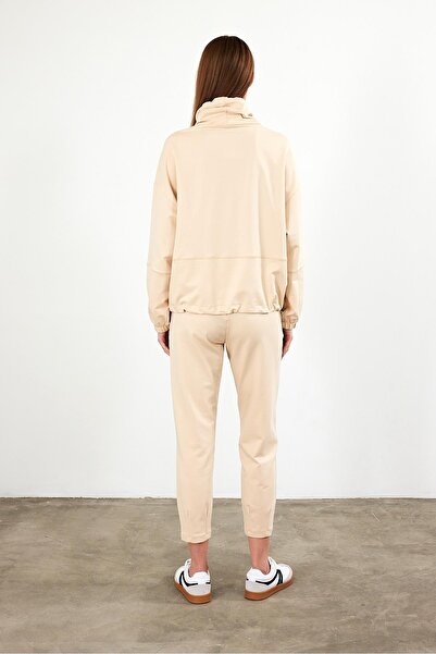 VENA Hanorac Norah cu detaliu la guler, cu croiala normala - Stone