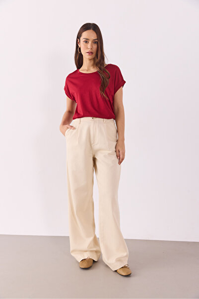 VENA Μπλουζάκι Cindy Crew Neck Regular Fit Basic Modal (TENCEL)(TM) - ΜΠΟΡΝΤΟ