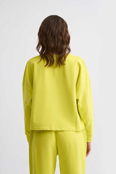 THERECOLOR Yellow Long Sleeve Organic Women's Crop Sweatshirt