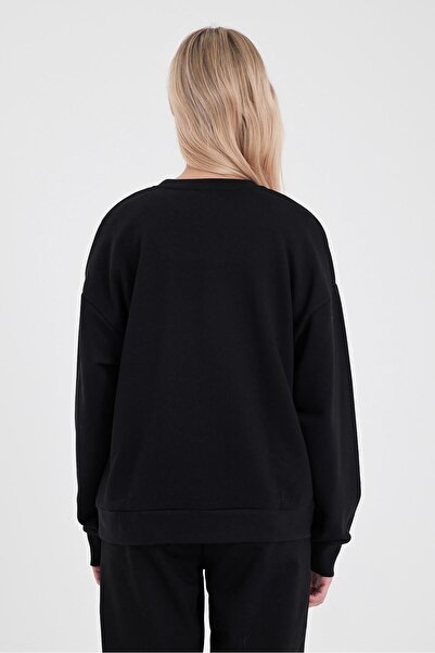 VENA Φούτερ Rhona Crew Neck Regular Fit 3 Thread-Μαύρο